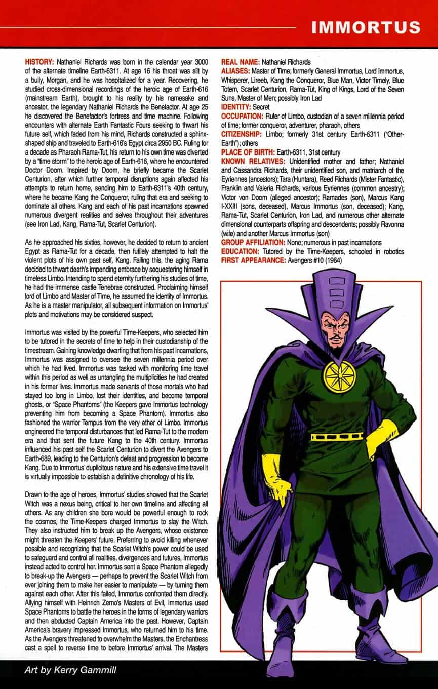 Marvel Handbook 2006 Immortus 1