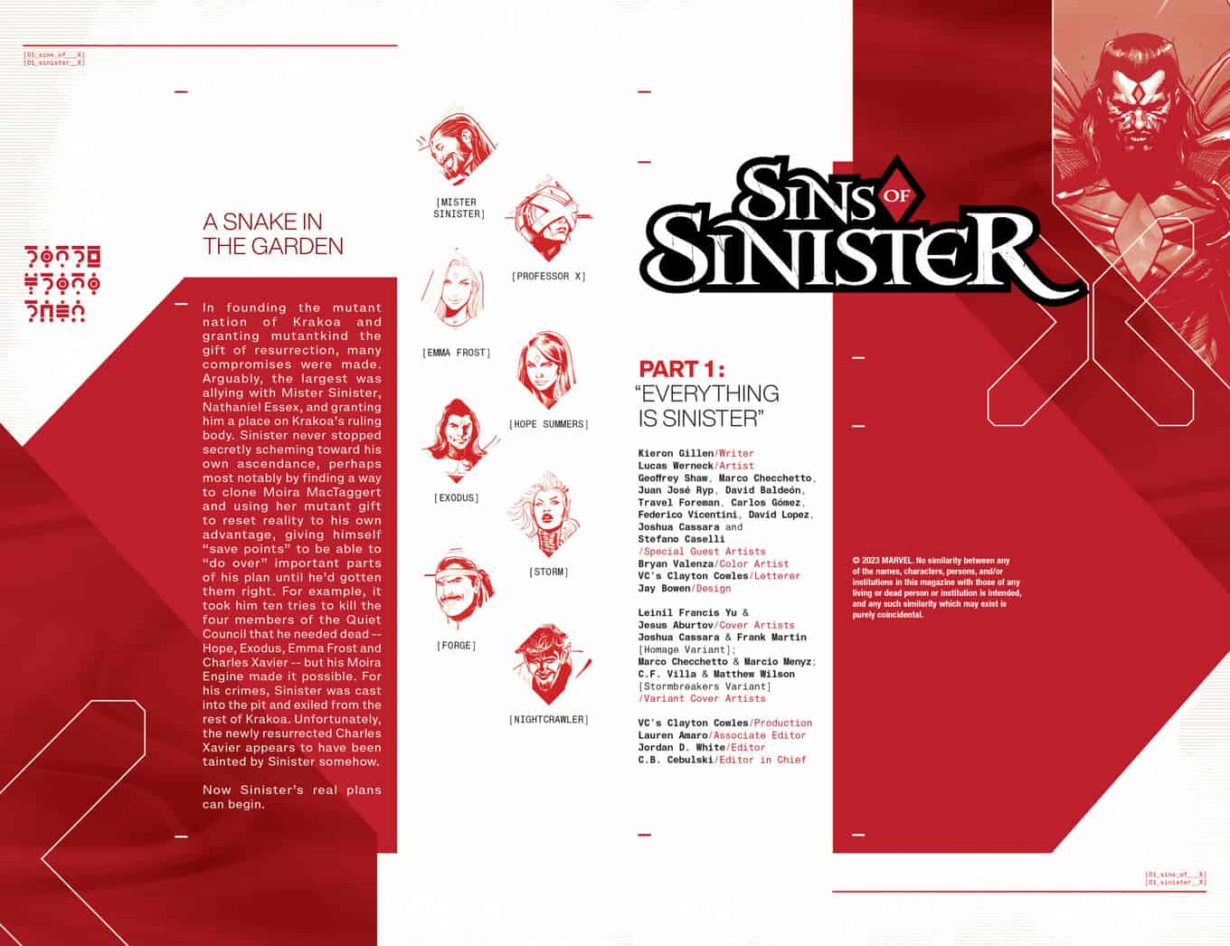 Sins of Sinister #1 spoilers 0-Z