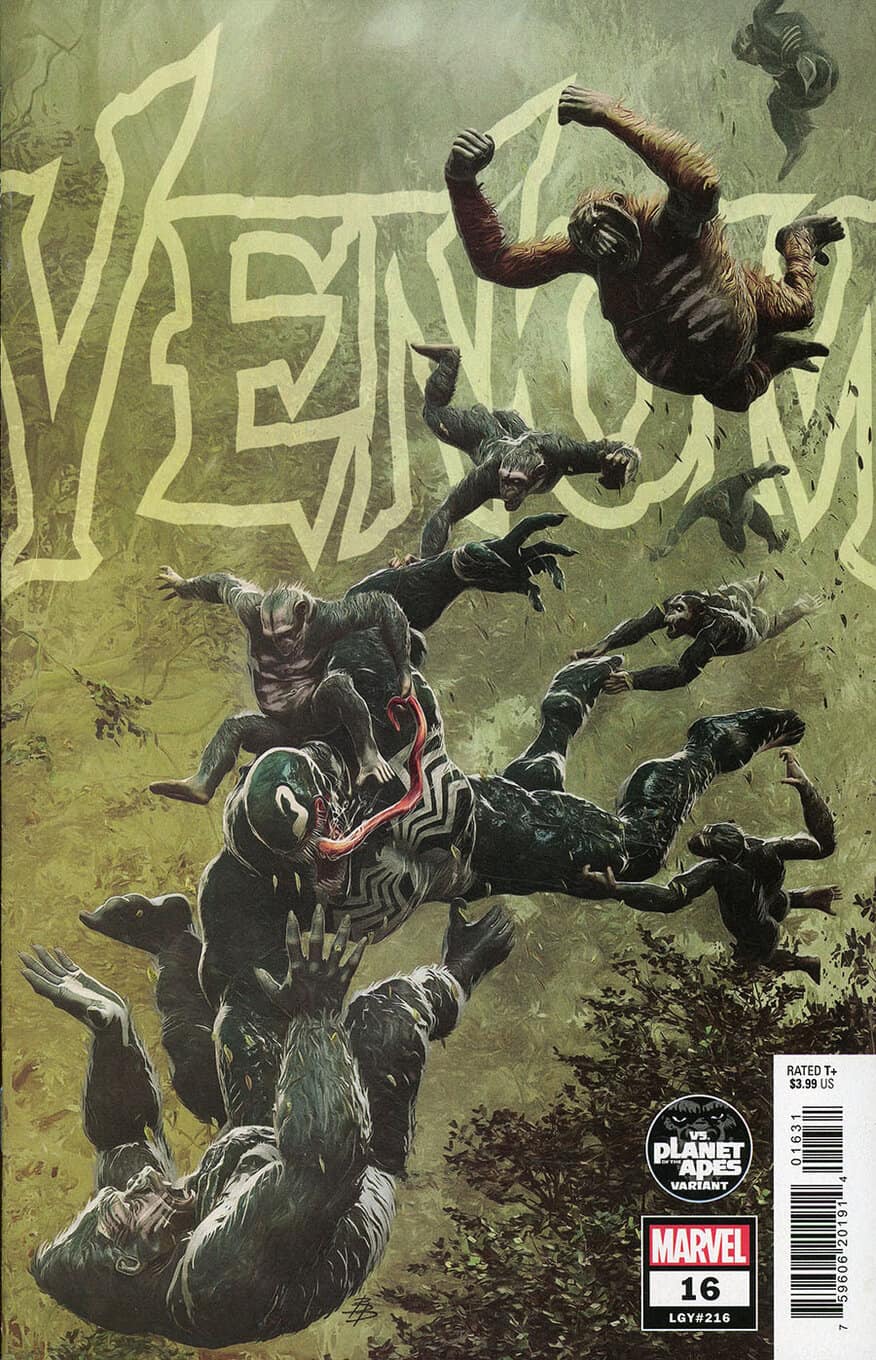 Venom #16 spoilers 0-2 Bjorn Barends variant cover Planet of the Apes