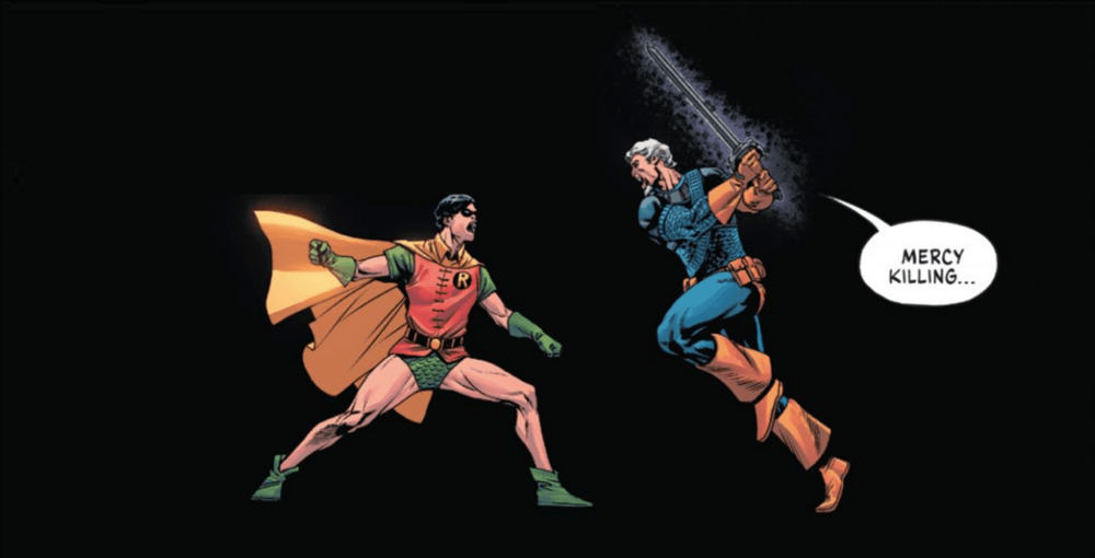 Dark Crisis On Infinite Earths #7 Spoilers 0 Banner Deathstroke Vs Nightwing Robin