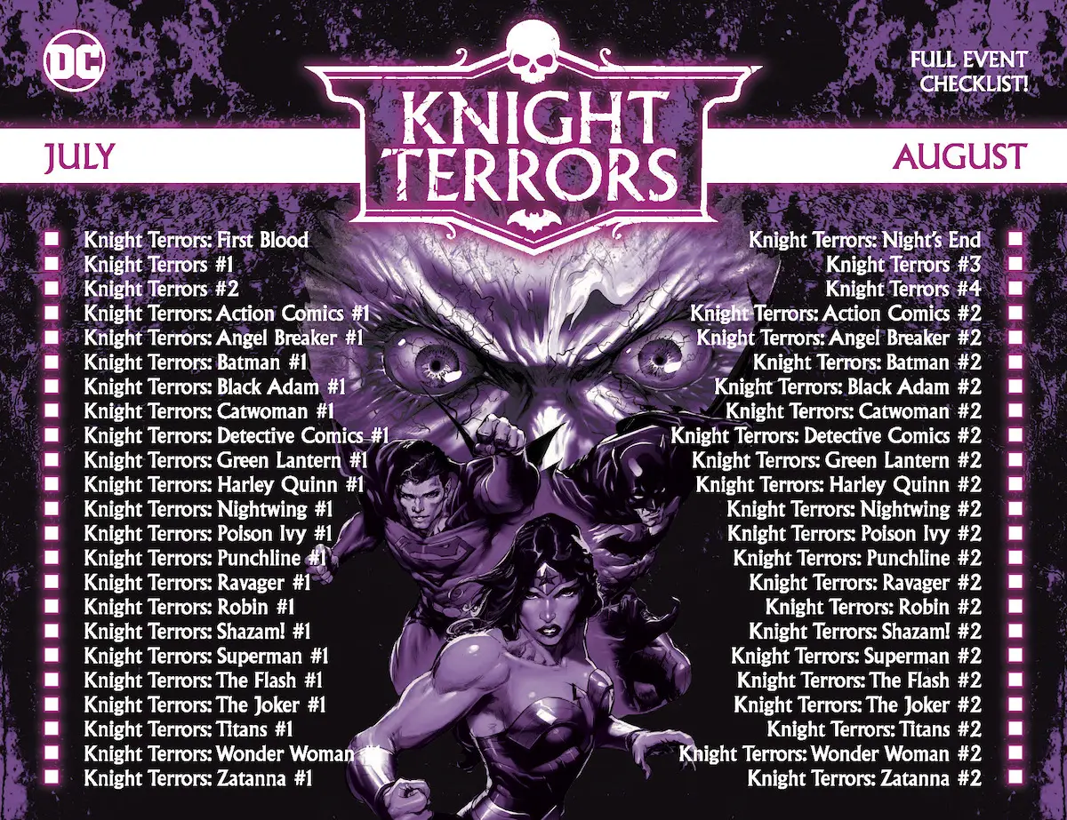 Dawn of DC Knight Terrors checklist FCBD 2023 Special Edition #1